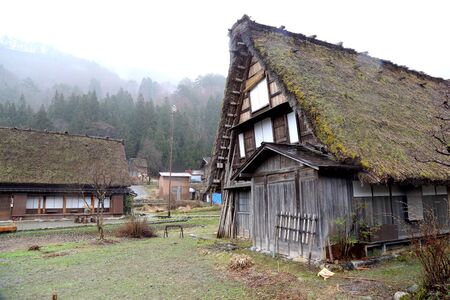 Shirakawa-go, Japan - April 10, 2019: The tradional and historical Japanese village Shirakawa-go located at Gifu, Japan.のeditorial素材