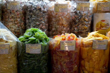 Ho Chi Minh City, Vietnam - December 20, 2019: The Ben Thanh market in Ho Chi Minh City, Vietnam.のeditorial素材