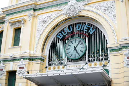 Ho Chi Minh City, Vietnam - December 20, 2019: The post office of Ho Chi Minh City, Vietnam.のeditorial素材