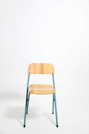 The wooden chair on the white background.の写真素材