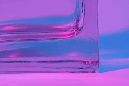 The macro picture of glass in vivid color light.