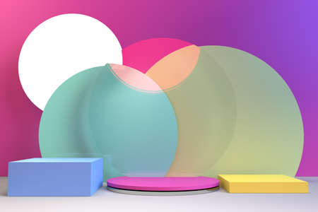 The vivid color 3D render background.の写真素材