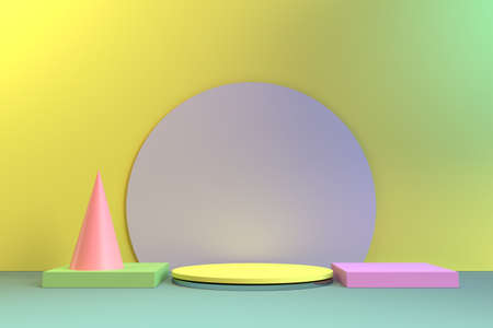 The vivid color 3D render background.の写真素材