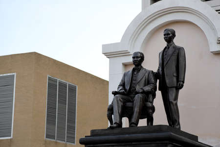 Bangkok, Thailand - October 24, 2020: The statue of Chulalongkorn, also known as King Rama V and Mahitala Dhibesra Adulyadej Vikrom at Klang hospital located at Bangkok, Thailand.のeditorial素材