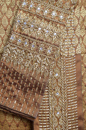 The macro picture of Thai silk skirt.