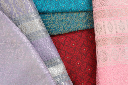 The macro picture of Thai silk skirt.