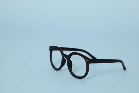 The isolated glasses on the blue background.の写真素材