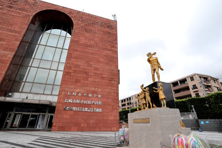 Nagasaki, Japan - July 20, 2022: Nagasaki Atomic Bomb Museum, the Museum is a remembrance to the atomic bombing of Nagasaki by the United States of America.のeditorial素材