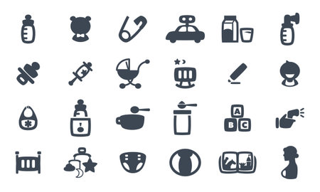 A collection of vector files featuring baby icons.のイラスト素材