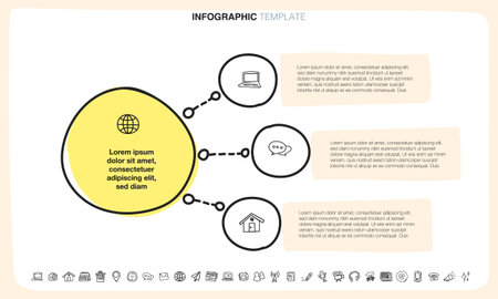 The vector file is an infographic template in doodle style.のイラスト素材