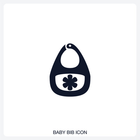 Baby Bib Icon solid vector icon with a bold, minimal design. Suitable for presentations, websites, apps, infographics, and various digital or print projects.のイラスト素材