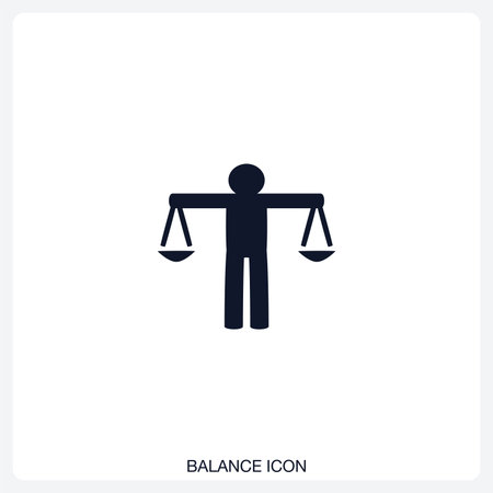Balance Icon solid vector icon with a bold, minimal design. Suitable for presentations, websites, apps, infographics, and various digital or print projects.のイラスト素材