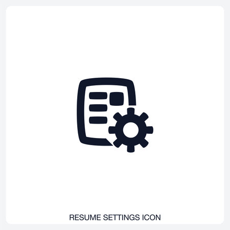 Resume Setting Icon solid vector icon with a bold, minimal design. Suitable for presentations, websites, apps, infographics, and various digital or print projects.のイラスト素材