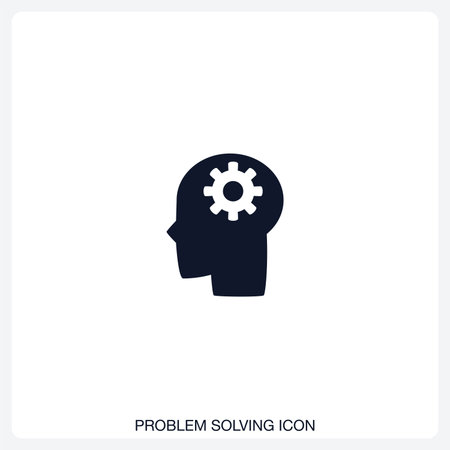 Problem Solving Icon solid vector icon with a bold, minimal design. Suitable for presentations, websites, apps, infographics, and various digital or print projects.のイラスト素材
