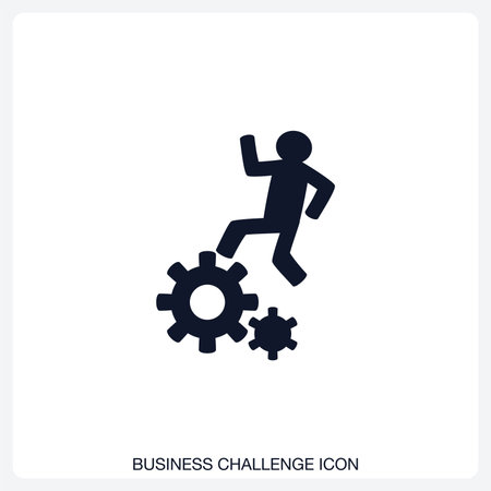 Business Challenge Icon solid vector icon with a bold, minimal design. Suitable for presentations, websites, apps, infographics, and various digital or print projects.のイラスト素材