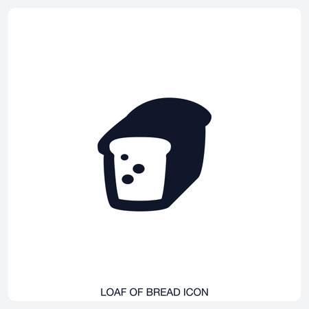 Loaf of Bread Icon solid vector icon with a bold, minimal design. Suitable for presentations, websites, apps, infographics, and various digital or print projects.のイラスト素材