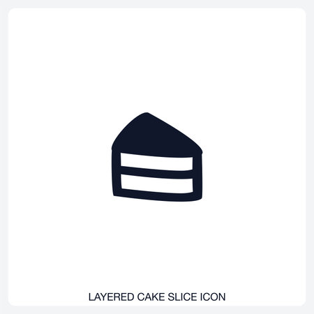 Layered Cake Slice Icon solid vector icon with a bold, minimal design. Suitable for presentations,...