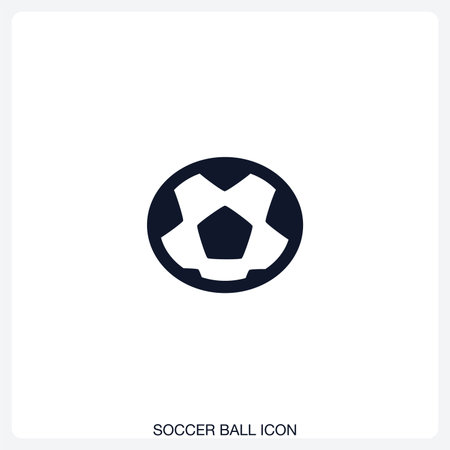 Soccer Ball Icon solid vector icon with a bold, minimal design. Suitable for presentations, websites, apps, infographics, and various digital or print projects.のイラスト素材