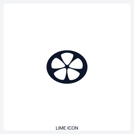 Lime Icon solid vector icon with a bold, minimal design. Suitable for presentations, websites, apps, infographics, and various digital or print projects.のイラスト素材