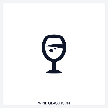 Wine Glass Icon solid vector icon with a bold, minimal design. Suitable for presentations, websites, apps, infographics, and various digital or print projects.のイラスト素材