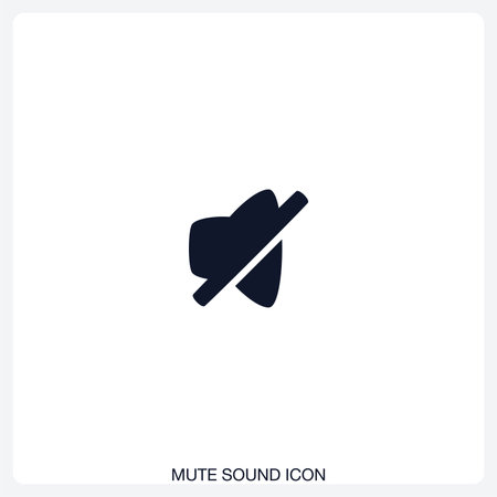 Mute Sound Icon solid vector icon with a bold, minimal design. Suitable for presentations, websites, apps, infographics, and various digital or print projects.のイラスト素材