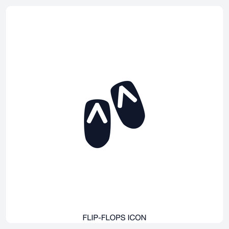 Flip-Flops Icon solid vector icon with a bold, minimal design. Suitable for presentations, websites, apps, infographics, and various digital or print projects.のイラスト素材