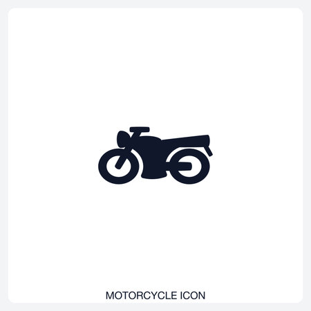 Motorcycle Icon solid vector icon with a bold, minimal design. Suitable for presentations, websites, apps, infographics, and various digital or print projects.のイラスト素材