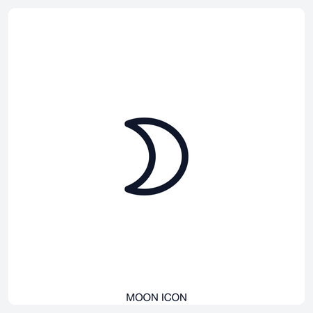 Moon Icon solid vector icon with a bold, minimal design. Suitable for presentations, websites, apps, infographics, and various digital or print projects.のイラスト素材