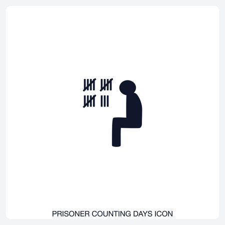 Prisoner Counting Days Icon solid vector icon with a bold, minimal design. Suitable for presentations, websites, apps, infographics, and various digital or print projects.のイラスト素材