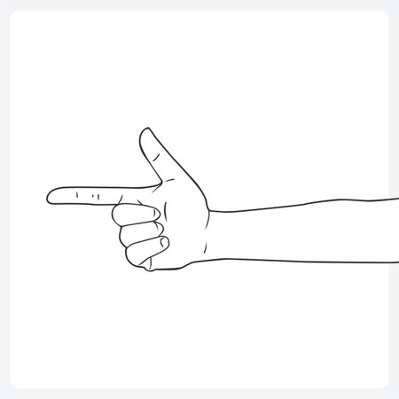 The vector file of a hand showing direction by pointing with the index finger.のイラスト素材