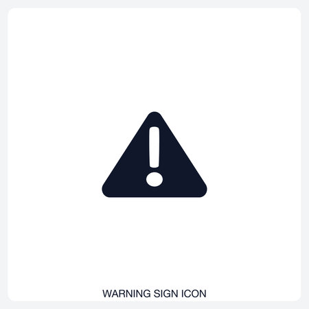 Warning Sign Icon solid vector icon with a bold, minimal design. Suitable for presentations,...