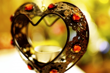 Iron heart with New Year lights, horizontal photoの写真素材