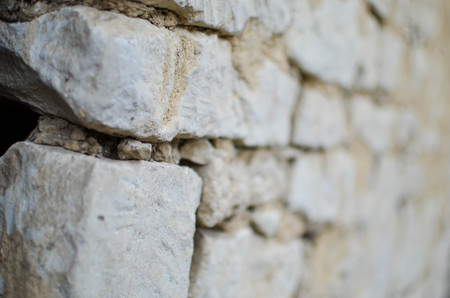 Corner of the white wall of chalkの写真素材