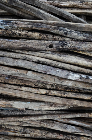 Natural wooden background - closeup of chopped firewood. Firewood stacked and prepared for winter Pile of wood logsの写真素材