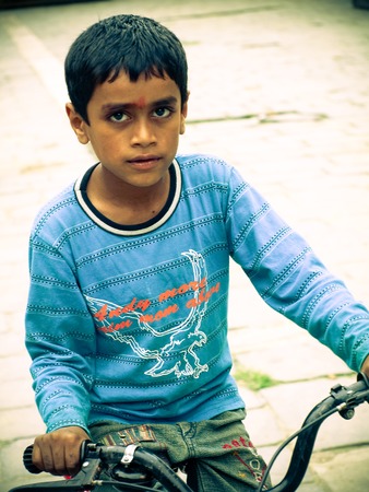 Kathmandu Nepal - 2011 : Boys on the streets of the cityのeditorial素材
