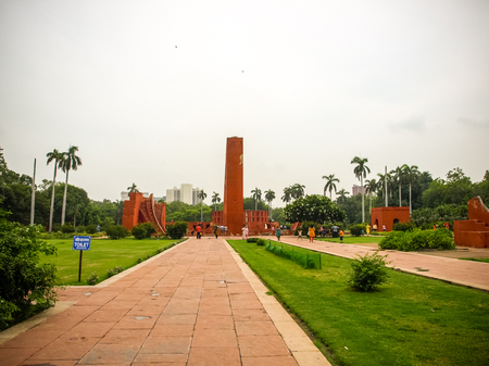 The Jantar Mantar observatory in New Delhi, India -の写真素材