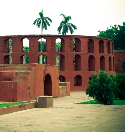 The Jantar Mantar observatory in New Delhi, India -の写真素材