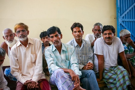 Amroha, Utar Pradesh, India - 2011: Unidentified Indian people from slumsのeditorial素材