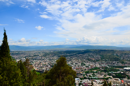 Panorama view of Tbilisi, capital of Georgia country. View from the mountain