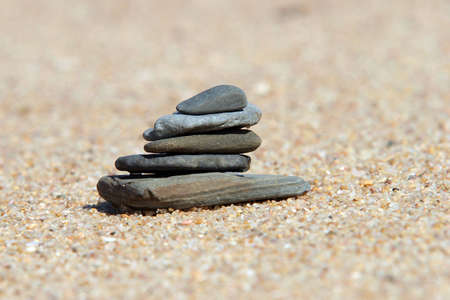 Stack of pebbles on the beach