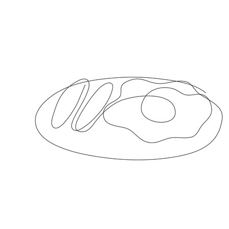 Breakfast one Line Drawing, Wall Art Postersのイラスト素材