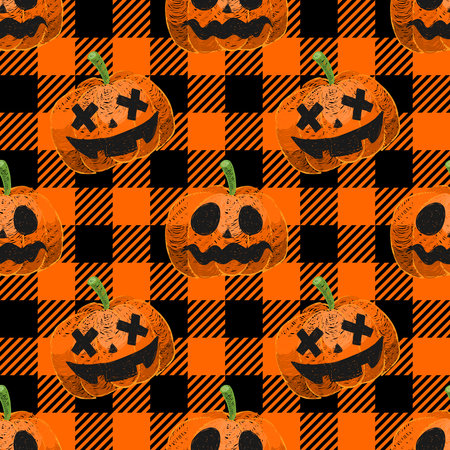Seamless Halloween background. Halloween festival background. Seamless Halloween pattern. Halloween pattern seamless wrapping paperのイラスト素材