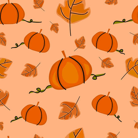 Pattern : Autumn seamless background. Halloween seamless background. Autumn pattern. Wrapping paper patternのイラスト素材