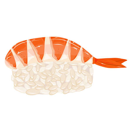 Japanese food with Ebi Sushi. Vector illustration of Ebi Sushi.のイラスト素材