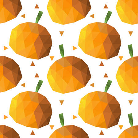 Geometric shapes vector. Seamless pattern with pumpkins. Pattern for Halloween decorations. Wrapping paper, website banners.のイラスト素材