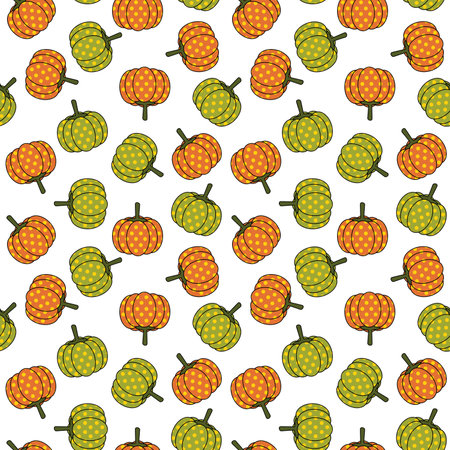 Seamless pattern with pumpkin dots. Pattern for decorating Thanksgiving.のイラスト素材