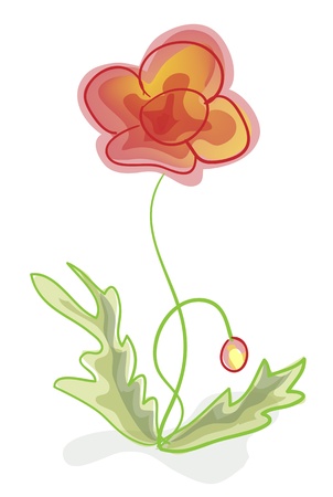 A flower, imitation of children's drawings. Vector illustration.のイラスト素材