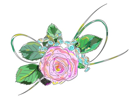 Pink rose. Holiday Arrangement.のイラスト素材