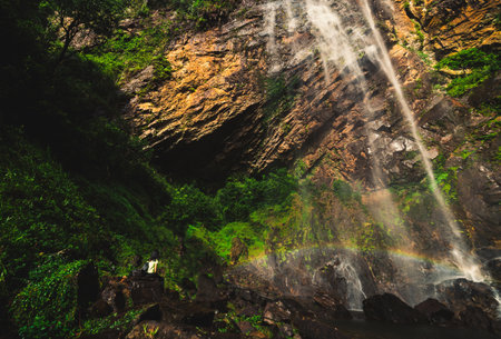 Rainbow waterfall at Sungai Lembing, Malaysiaの写真素材