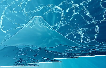 The effect of water on mountains in Japanの写真素材